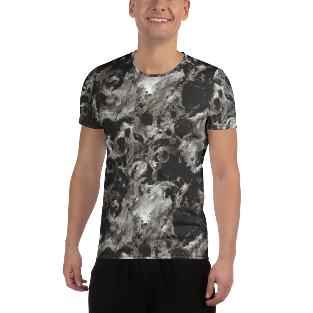 Obsidian Marble on Men's Athletic T-Shirt — Front