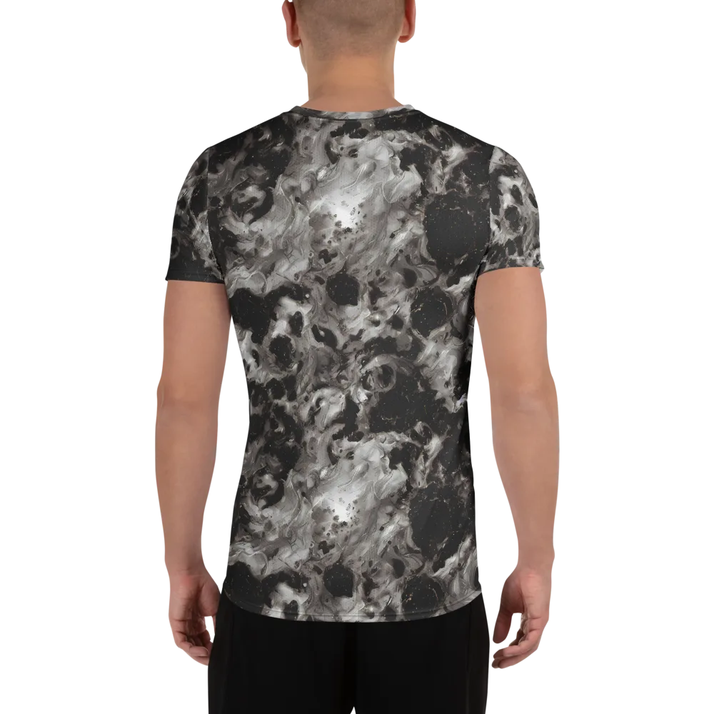 Obsidian Marble on Men's Athletic T-Shirt — Back