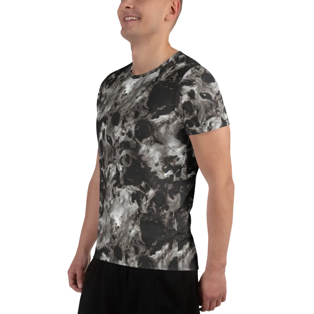 Obsidian Marble on Men's Athletic T-Shirt — Left