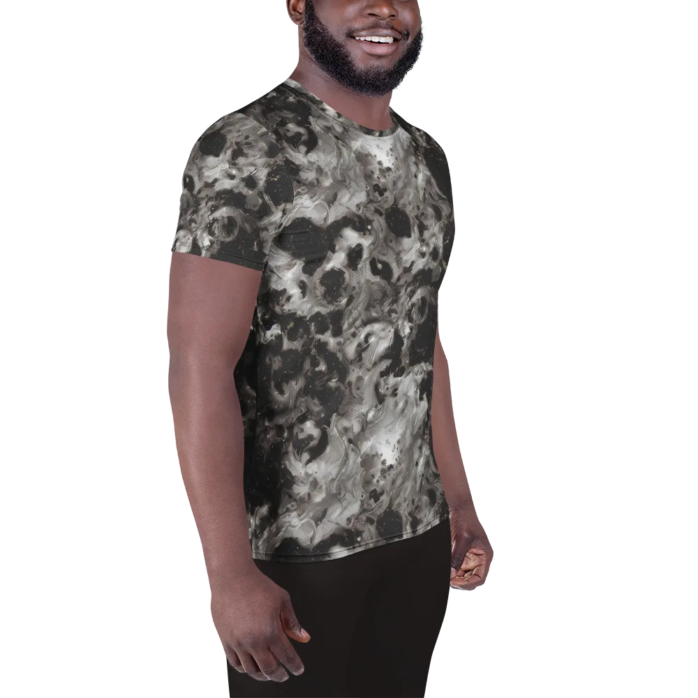 Obsidian Marble on Men's Athletic T-Shirt — Right