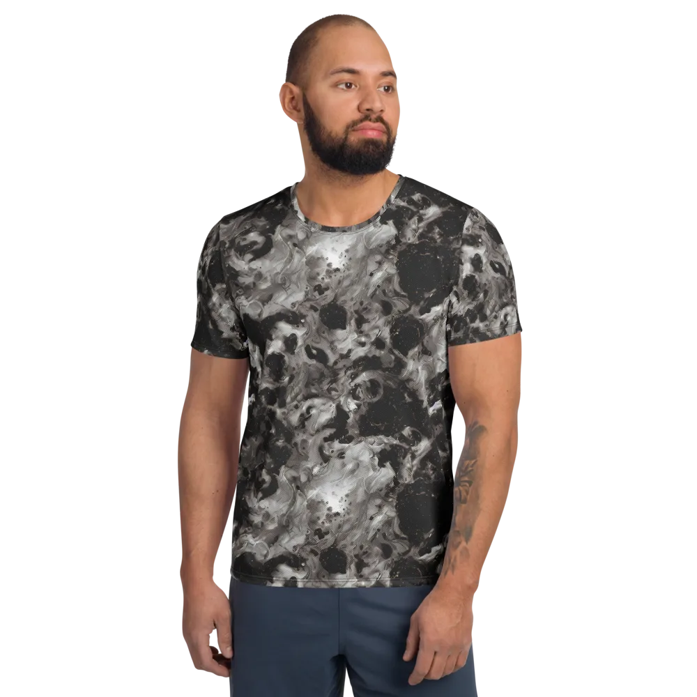 Obsidian Marble on Men's Athletic T-Shirt — Front