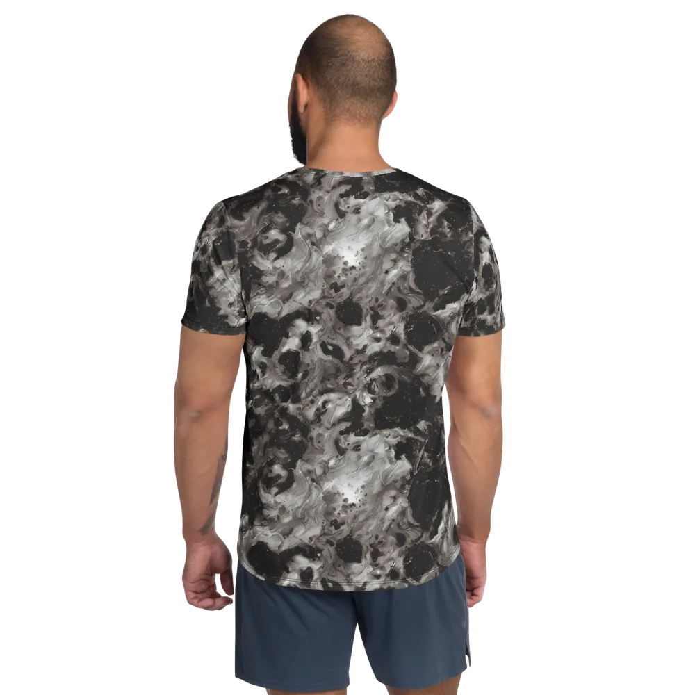 Obsidian Marble on Men's Athletic T-Shirt — Back