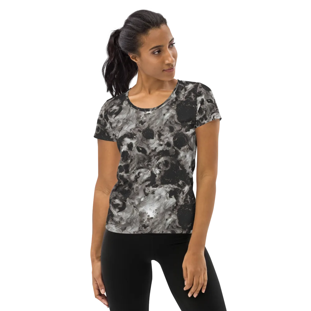 Obsidian Marble on Women's Athletic T-Shirt — Front