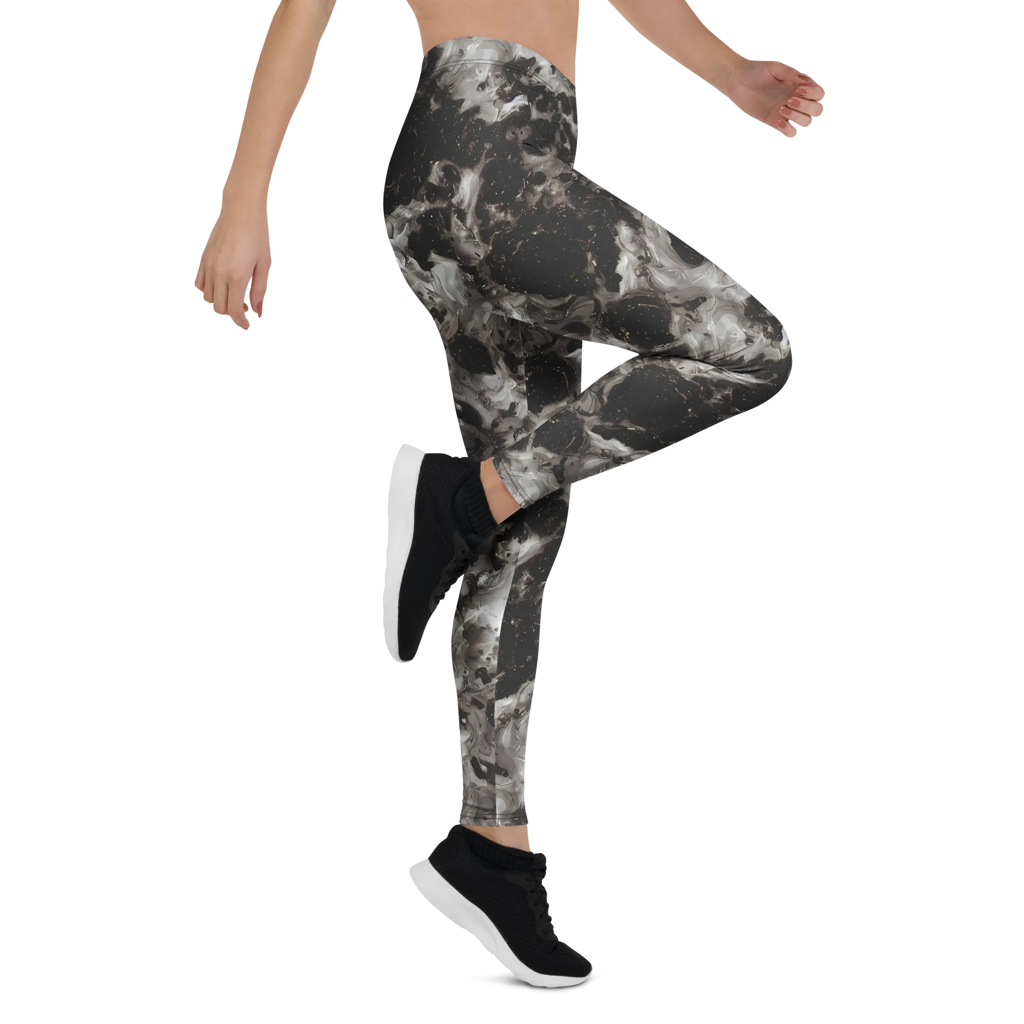 Obsidian Marble on Leggings — Right