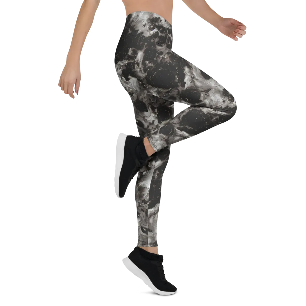 Obsidian Marble on Leggings — Right