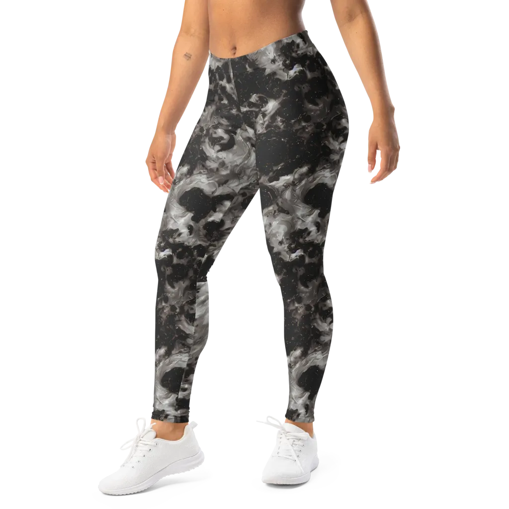 Obsidian Marble on Leggings — Left Front