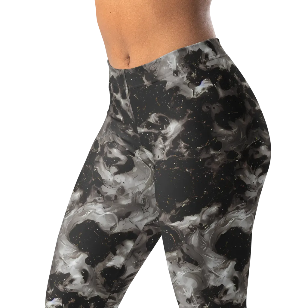 Obsidian Marble on Leggings — Left Front