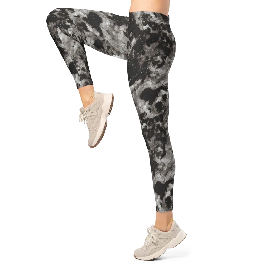 Obsidian Marble on Leggings — Left
