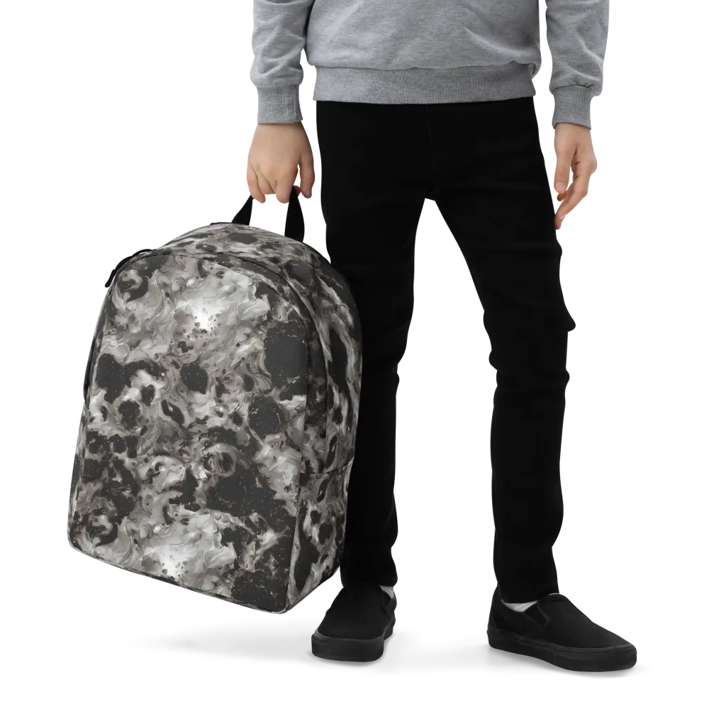 Obsidian Marble on Minimalist Backpack — Zoomed-in