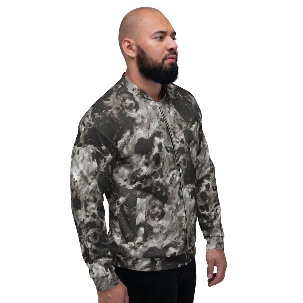 Obsidian Marble on Bomber Jacket — Right