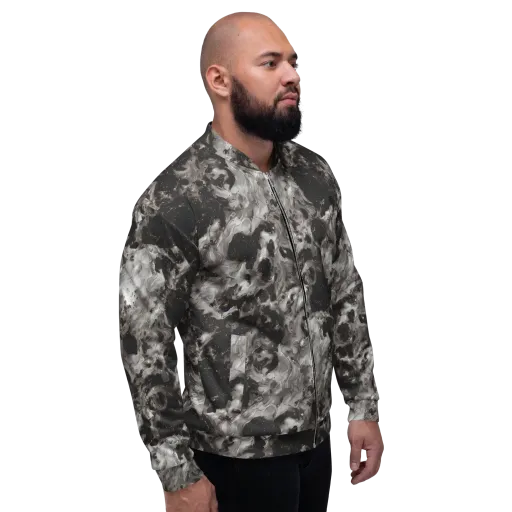 Obsidian Marble on a Bomber Jacket
