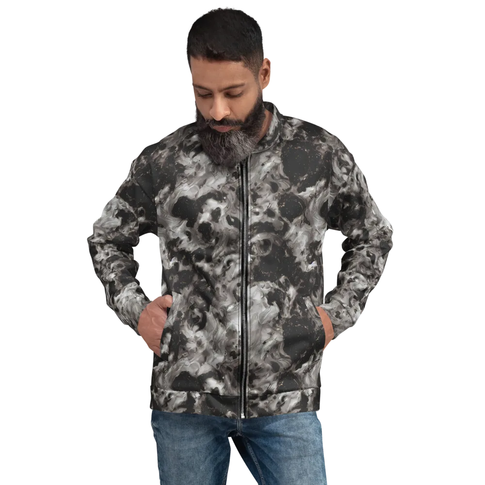 Obsidian Marble on Bomber Jacket — Front