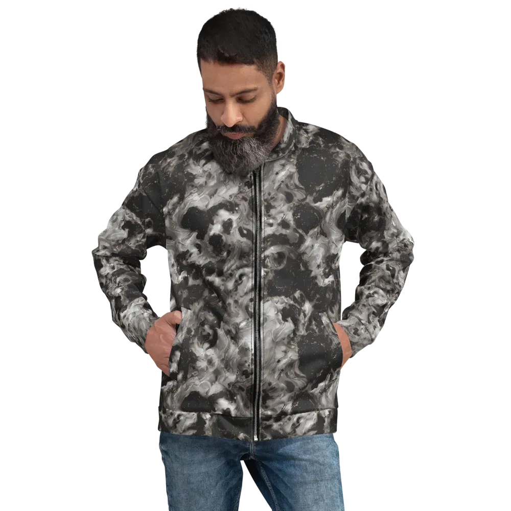 Obsidian Marble on Bomber Jacket — Front