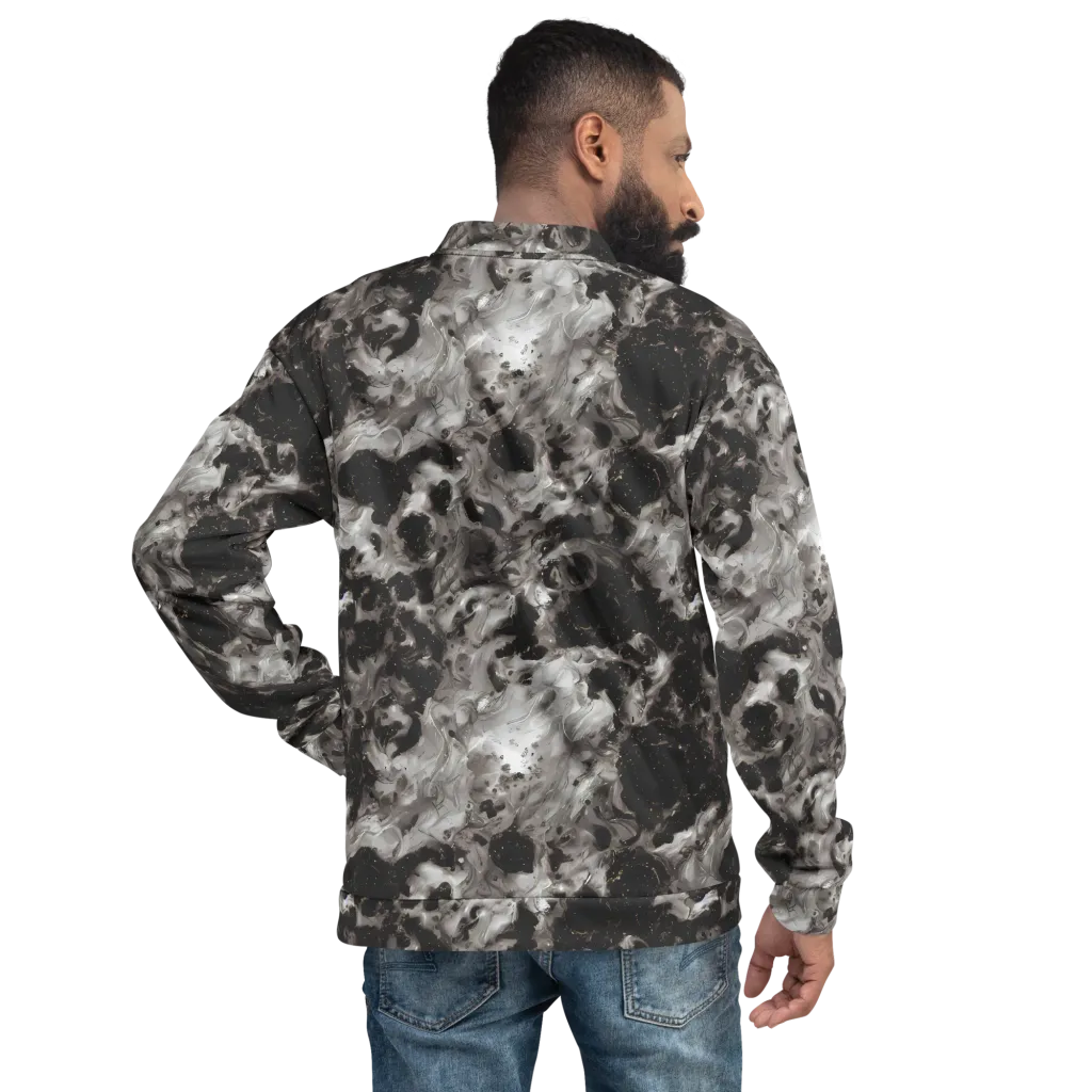 Obsidian Marble on Bomber Jacket — Back