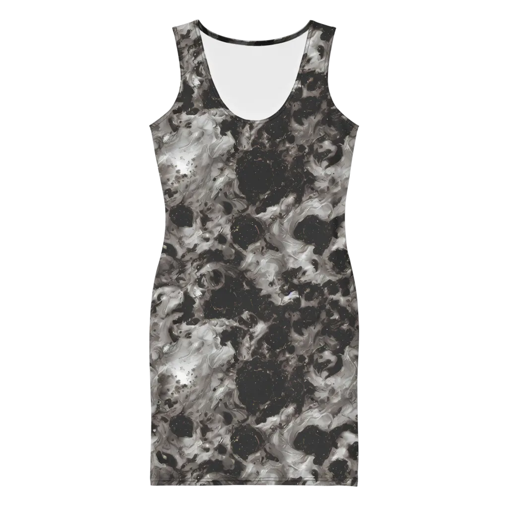 Obsidian Marble on Bodycon Dress — Front