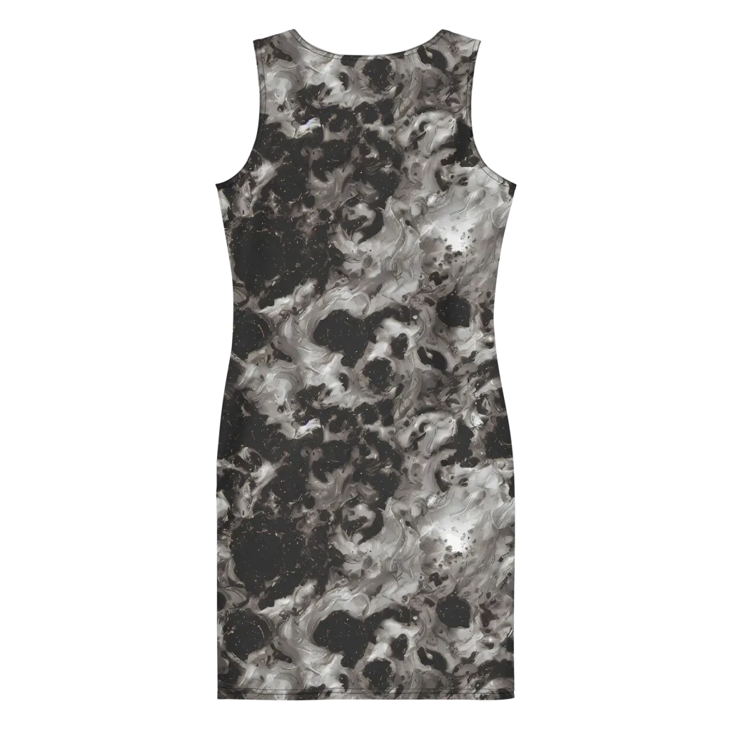 Obsidian Marble on Bodycon Dress — Back