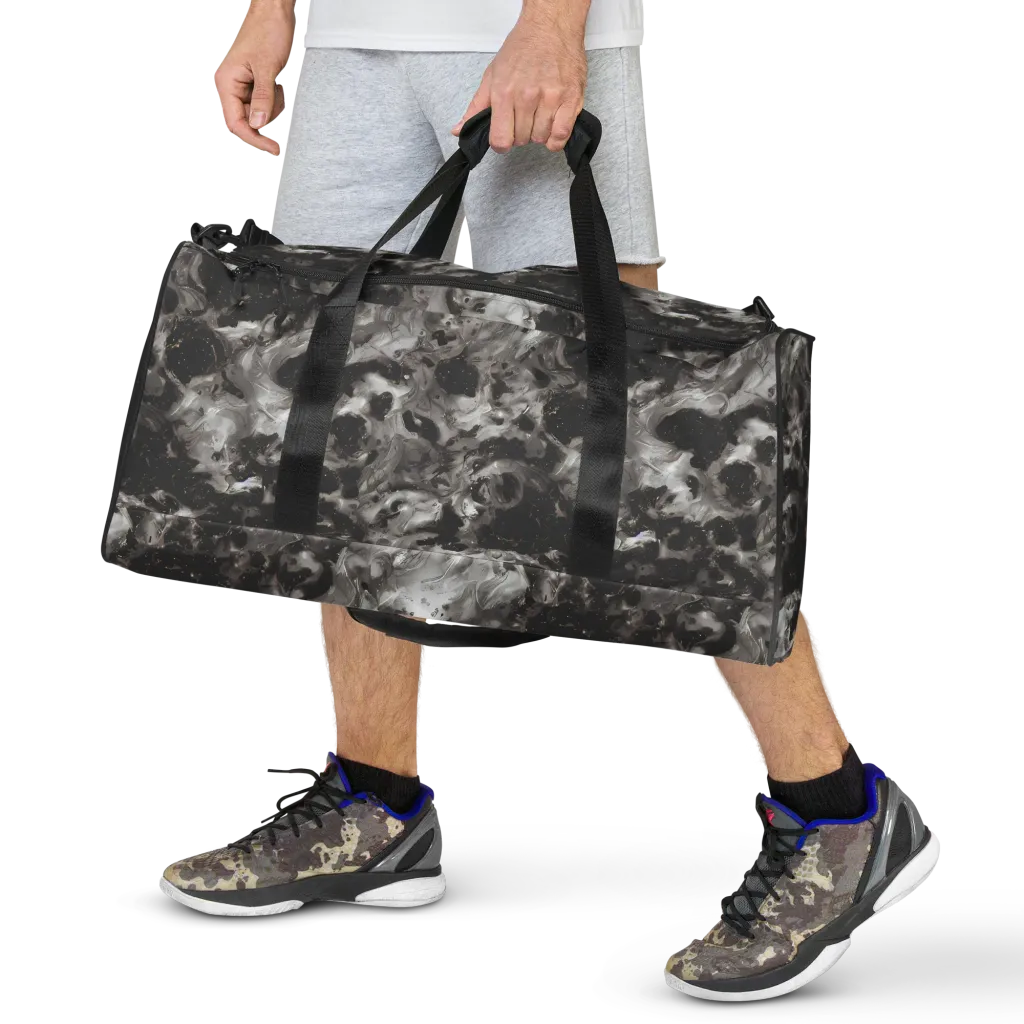 Obsidian Marble on Duffle Bag — Front
