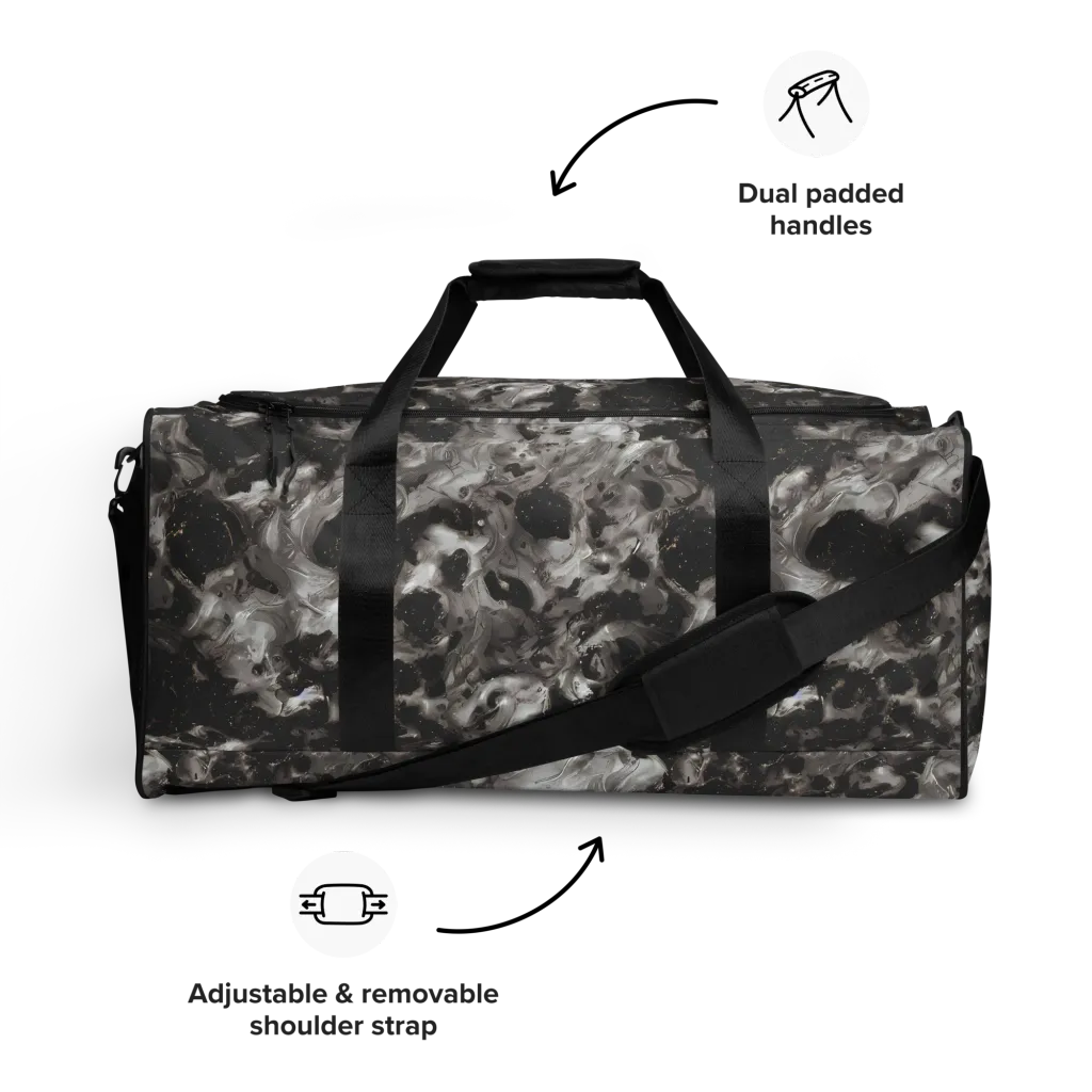 Obsidian Marble on Duffle Bag — Front