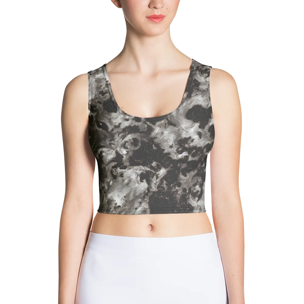 Obsidian Marble on Crop Top — Front