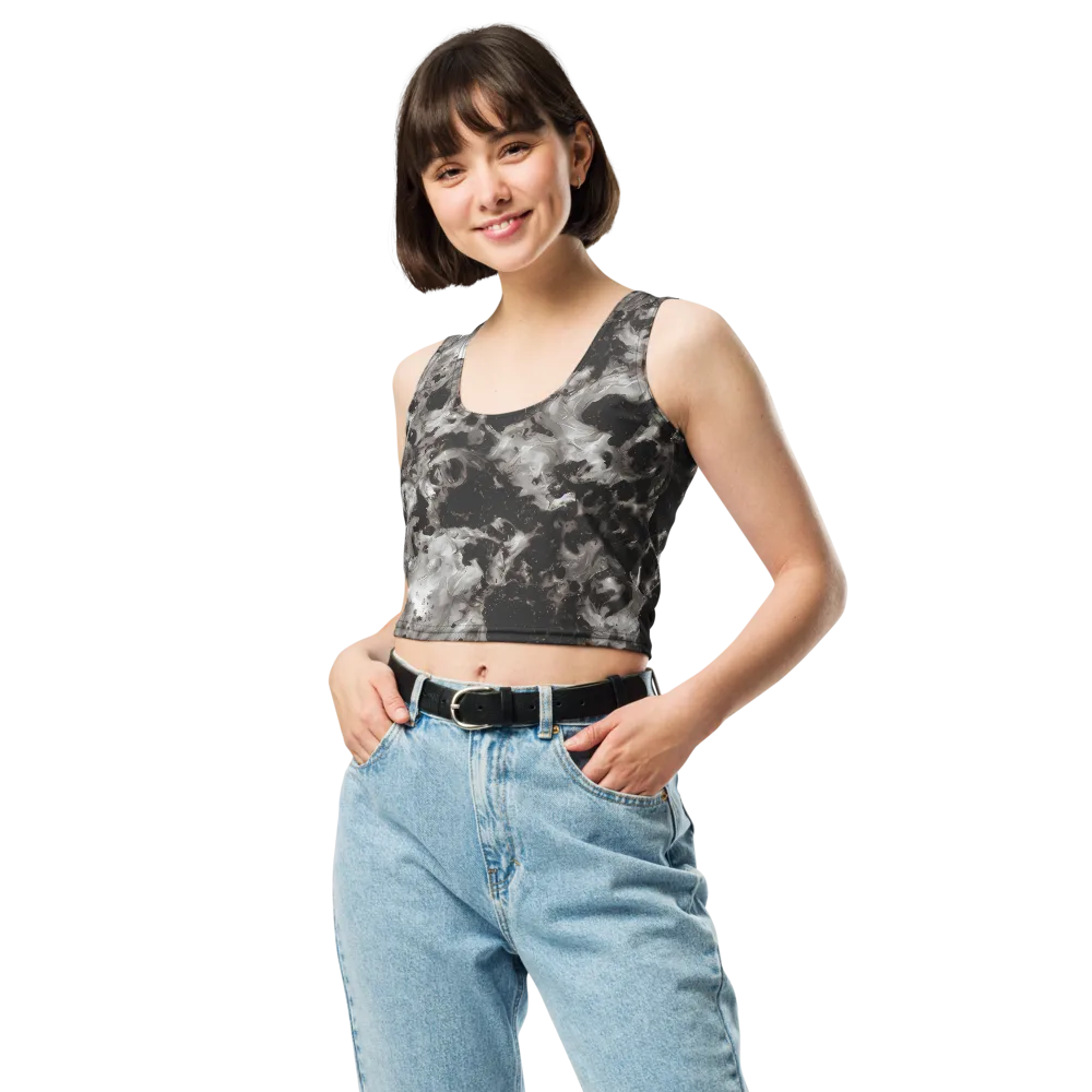 Obsidian Marble on Crop Top — Front