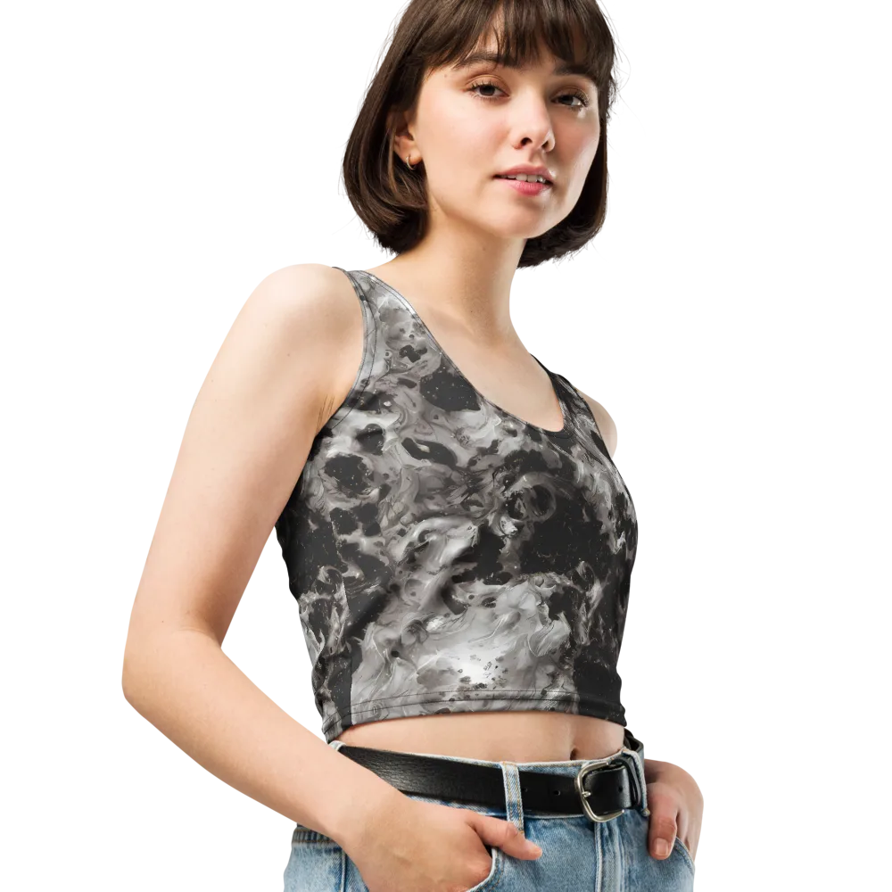 Obsidian Marble on Crop Top — Right Front