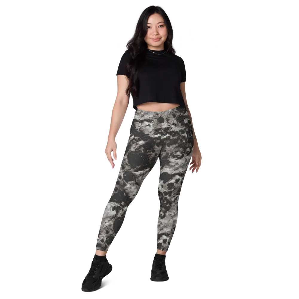 Obsidian Marble on Leggings with Pockets — Front