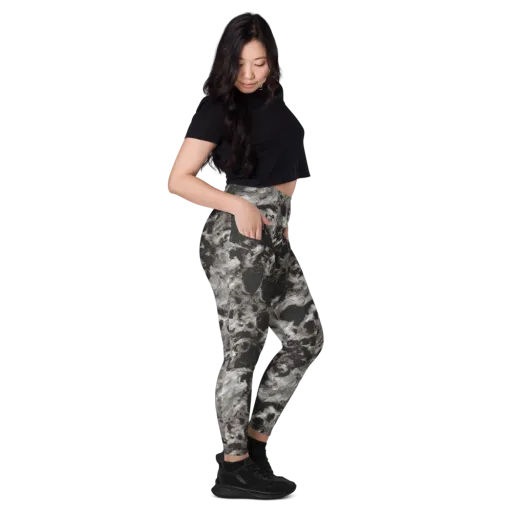 Obsidian Marble on a Leggings with Pockets