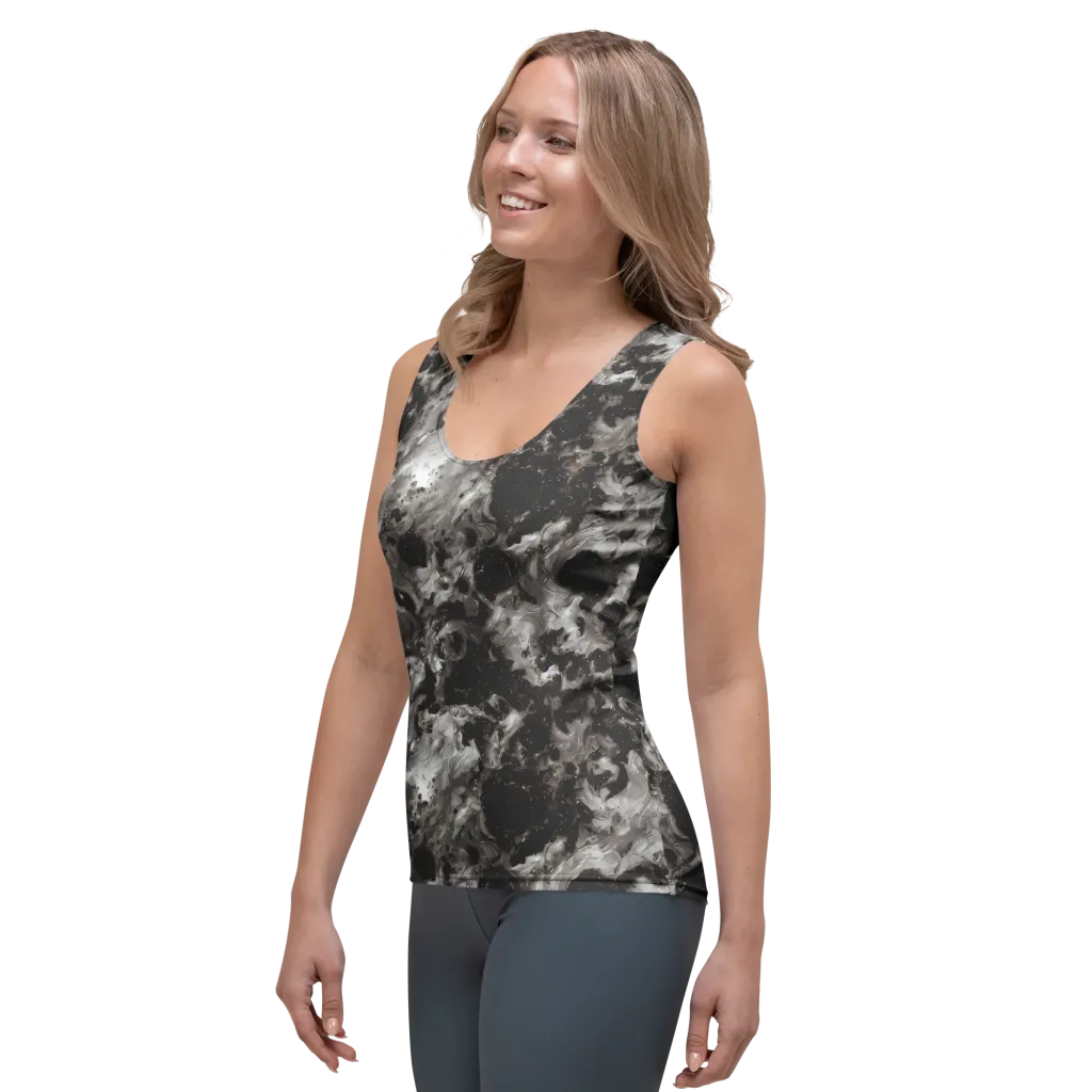 Obsidian Marble on Women's Tank Top — Left Front
