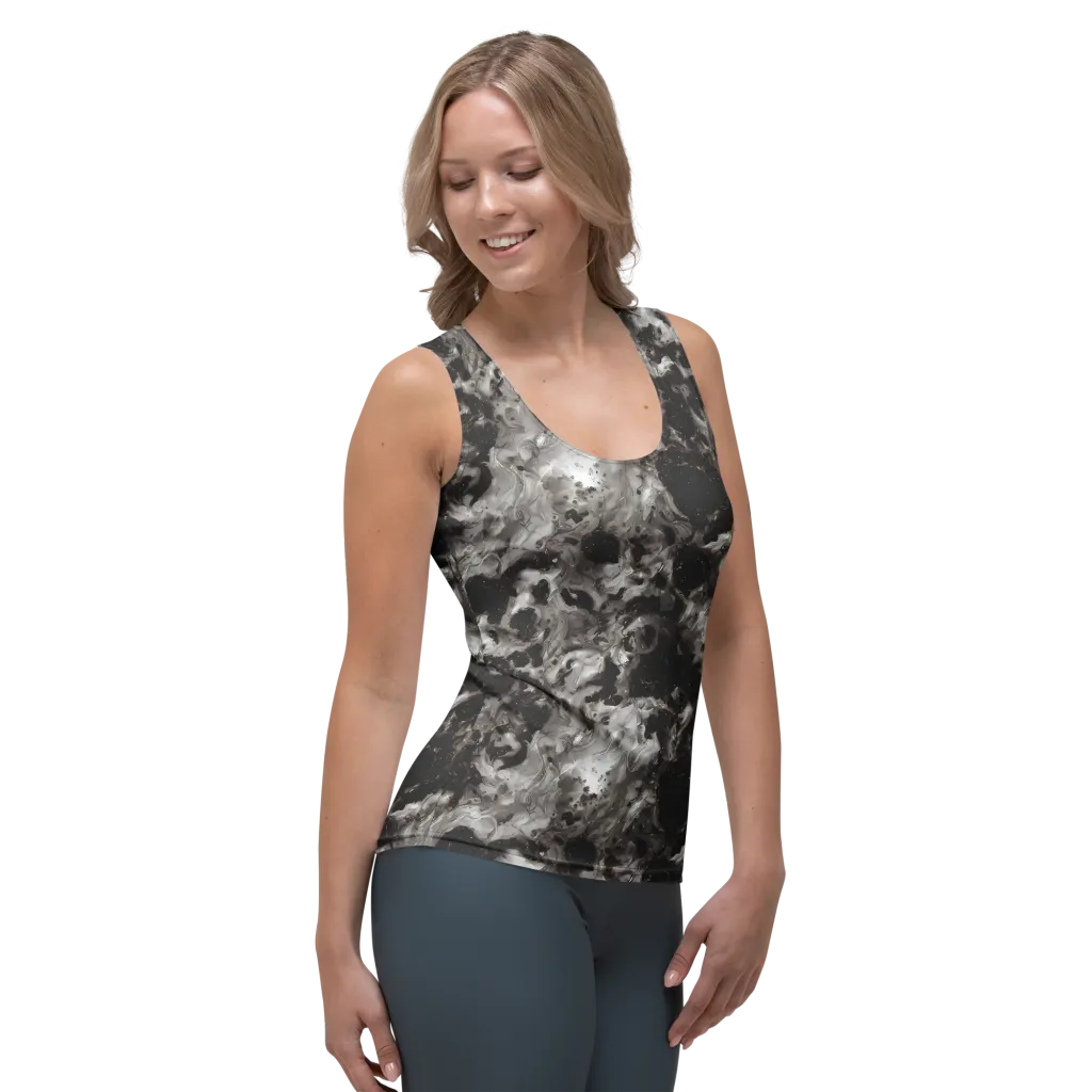 Obsidian Marble on Women's Tank Top — Right Front