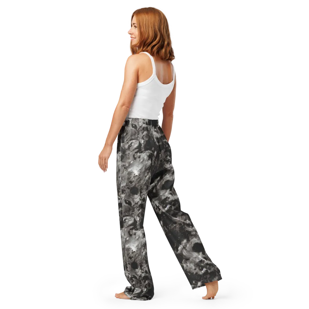 Obsidian Marble on Women's Pajama Pants — Back