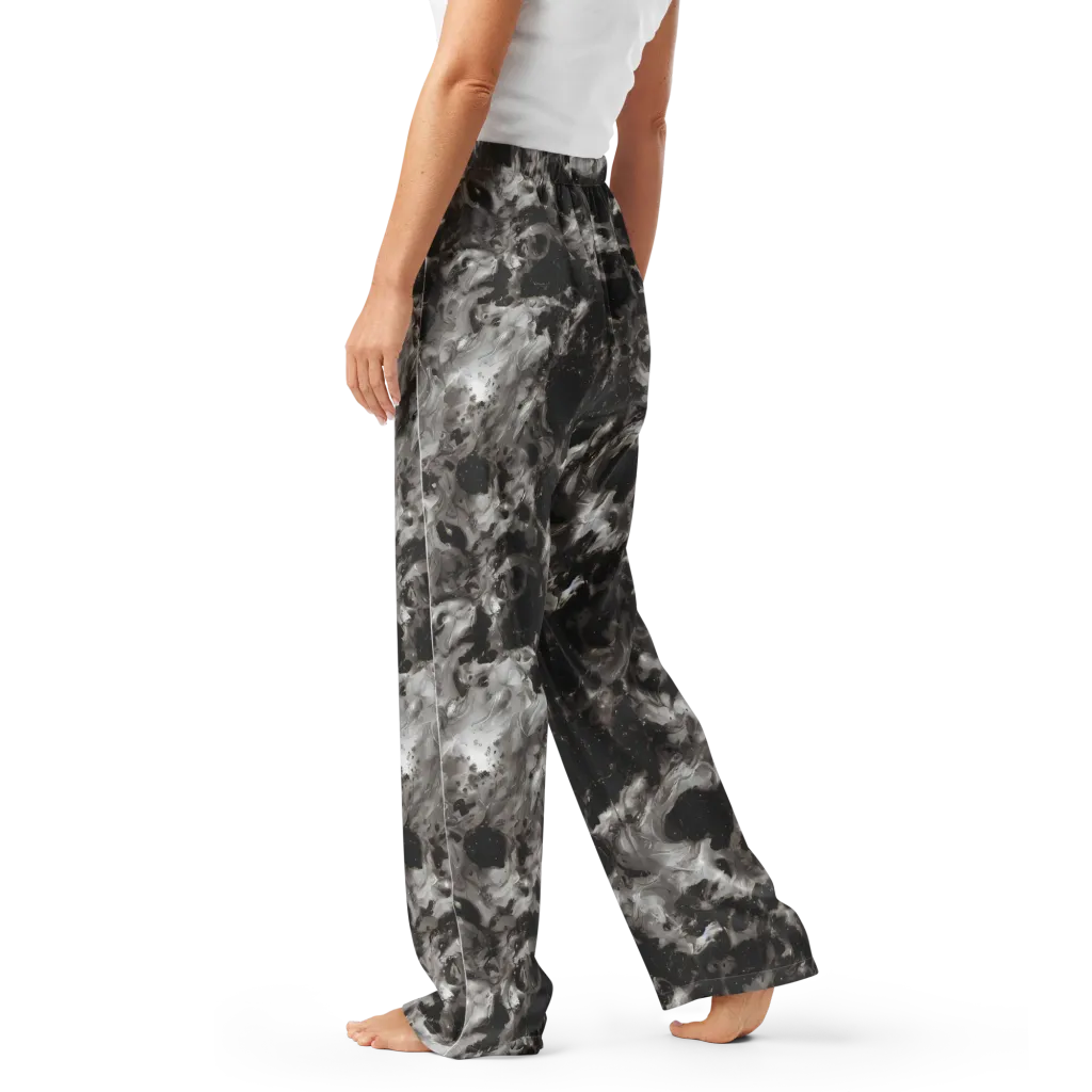 Obsidian Marble on Women's Pajama Pants — Left