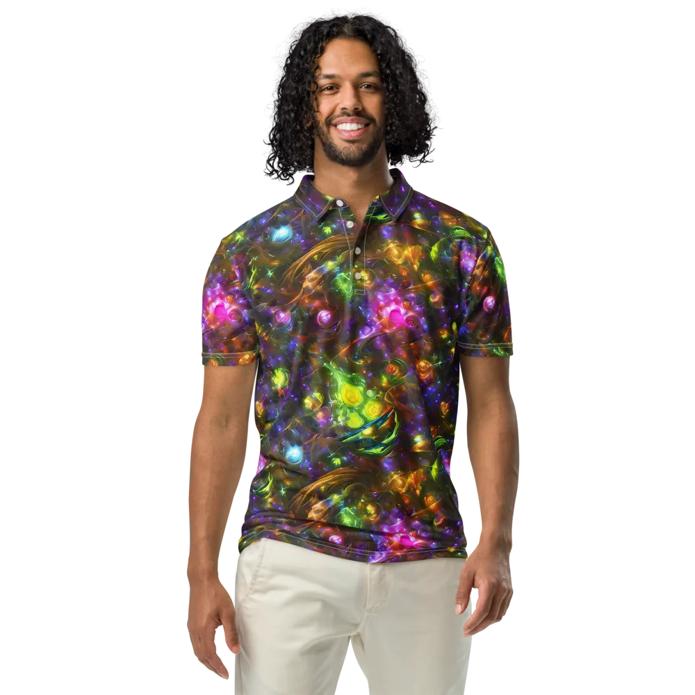 Luminescent Tangle on Men's Slim Fit Polo Shirt — Front