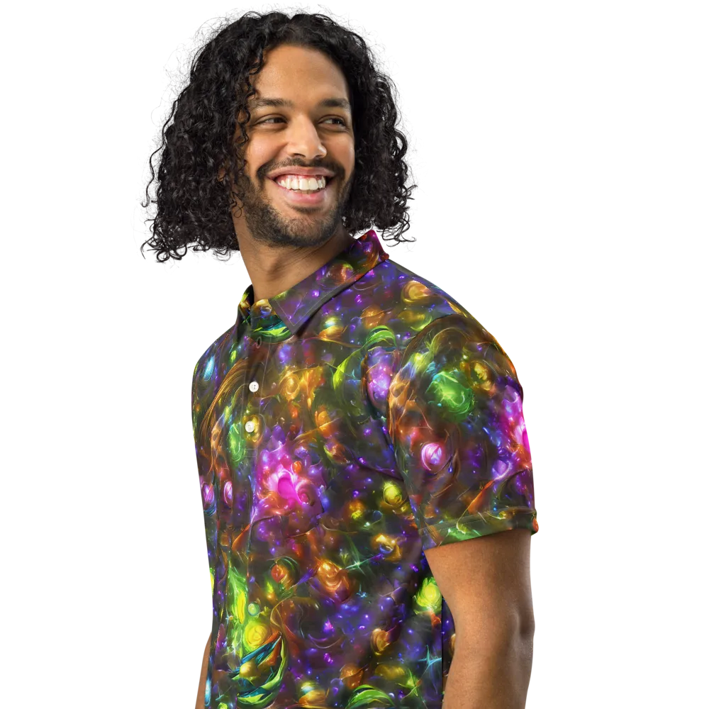 Luminescent Tangle on Men's Slim Fit Polo Shirt — Left Front