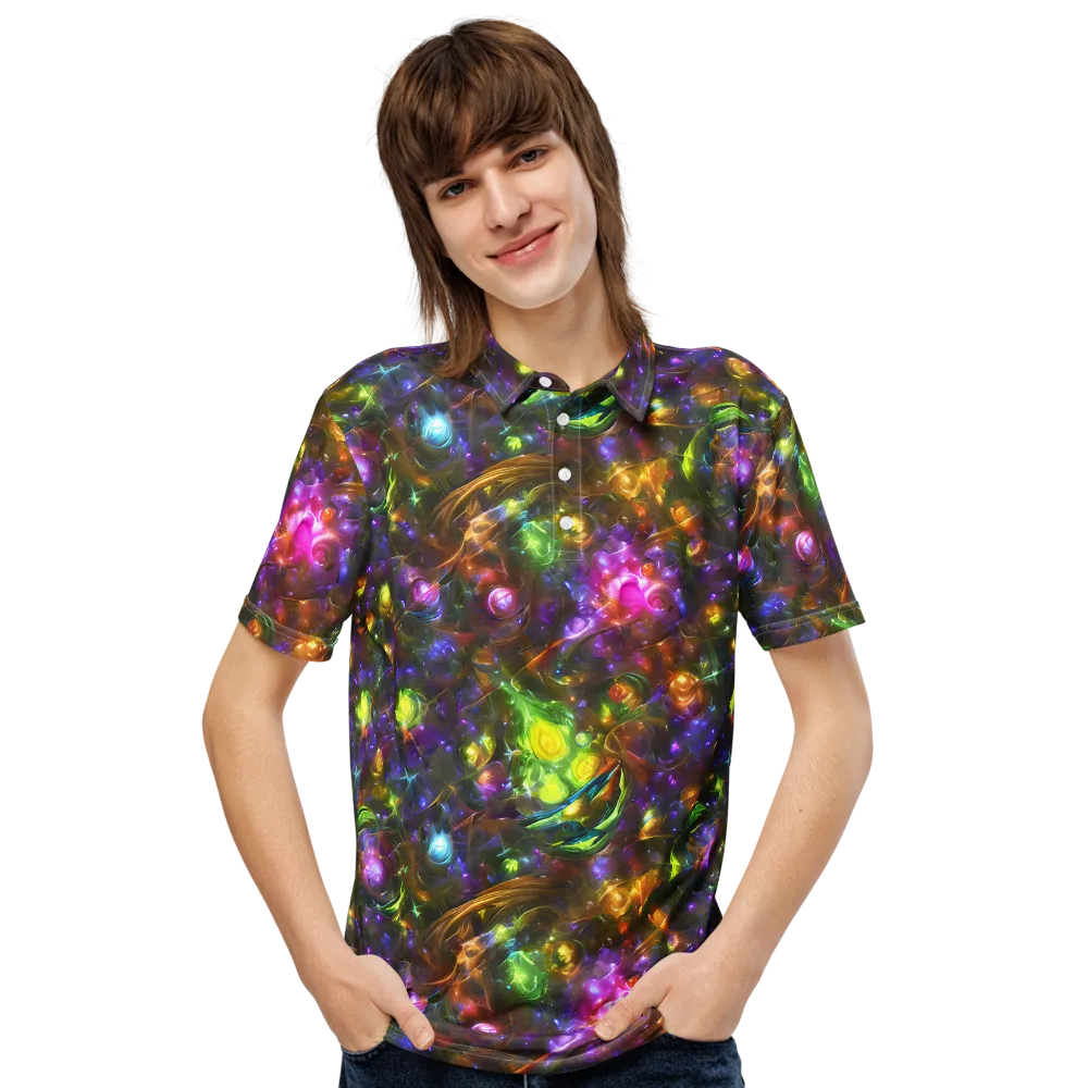 Luminescent Tangle on Men's Slim Fit Polo Shirt — Front