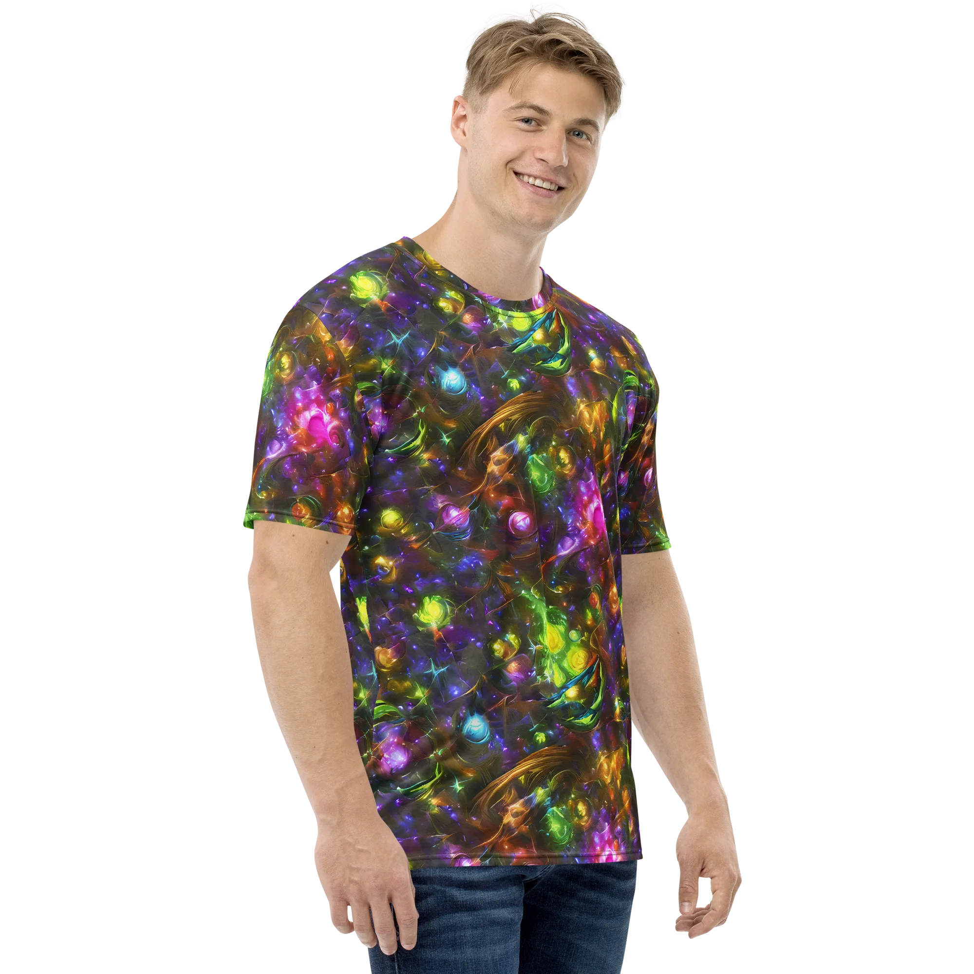Luminescent Tangle on Men's Crew Neck T-Shirt — Right