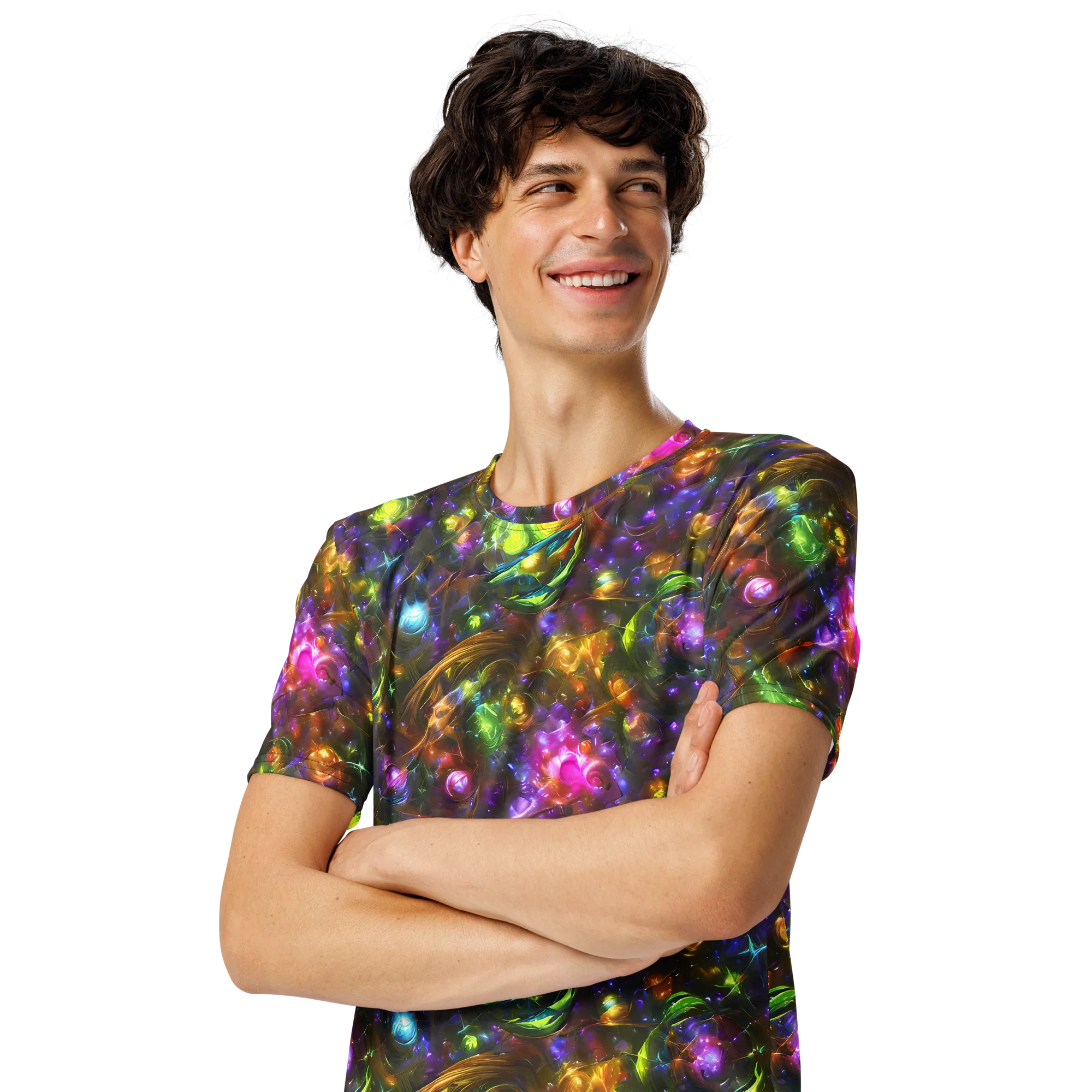 Luminescent Tangle on Men's Crew Neck T-Shirt — Left Front