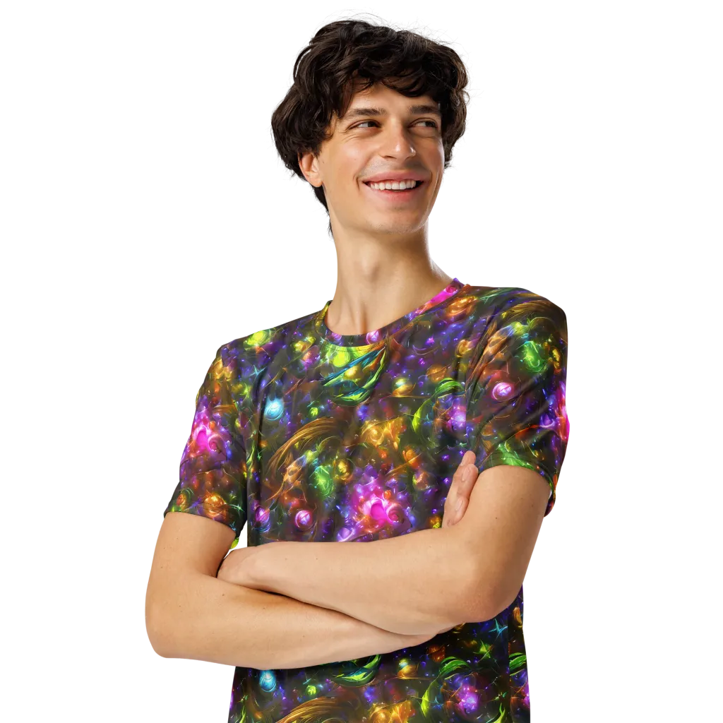 Luminescent Tangle on Men's Crew Neck T-Shirt — Left Front
