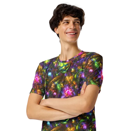 Luminescent Tangle on a Men's Crew Neck T-Shirt