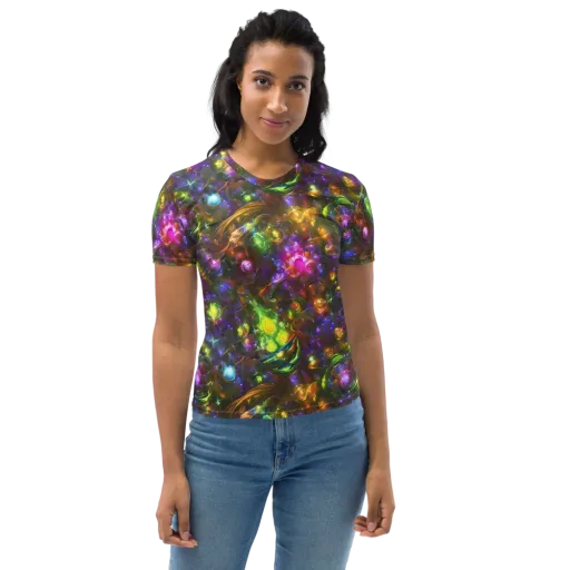 Luminescent Tangle on a Women's Crew Neck T-Shirt