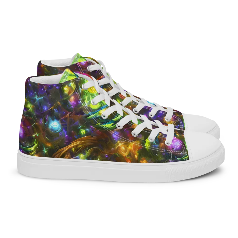 Luminescent Tangle on Women's High Top Canvas Shoes — Right