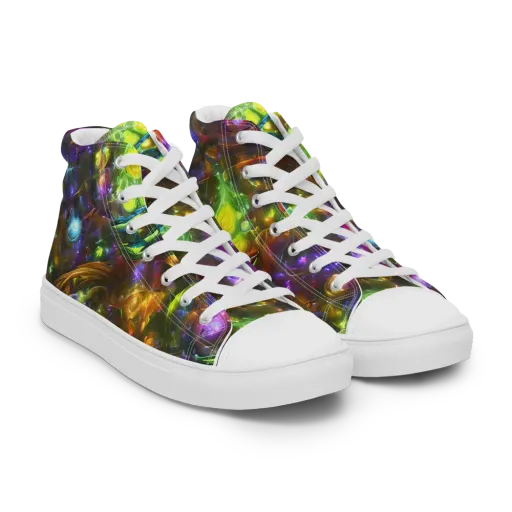 Luminescent Tangle on a Women's High Top Canvas Shoes