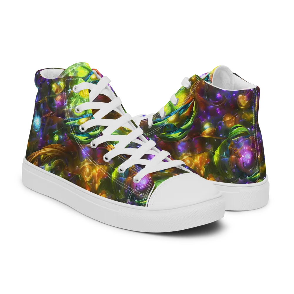 Luminescent Tangle on Women's High Top Canvas Shoes — Right
