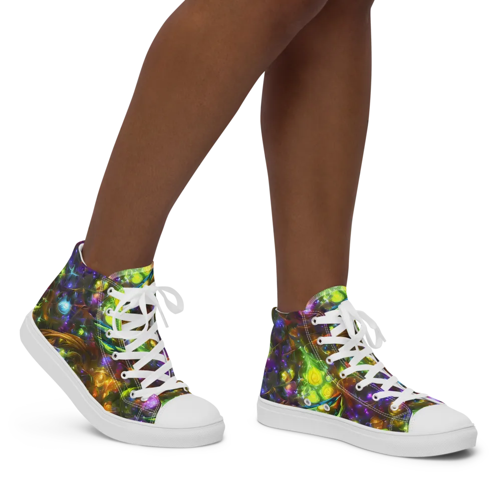 Luminescent Tangle on Women's High Top Canvas Shoes — Right
