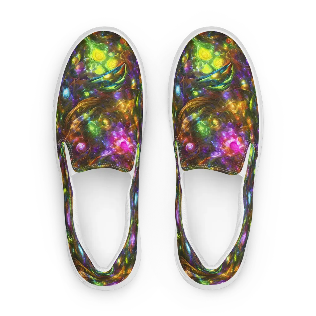 Luminescent Tangle on Men's Slip-On Canvas Shoes — Front