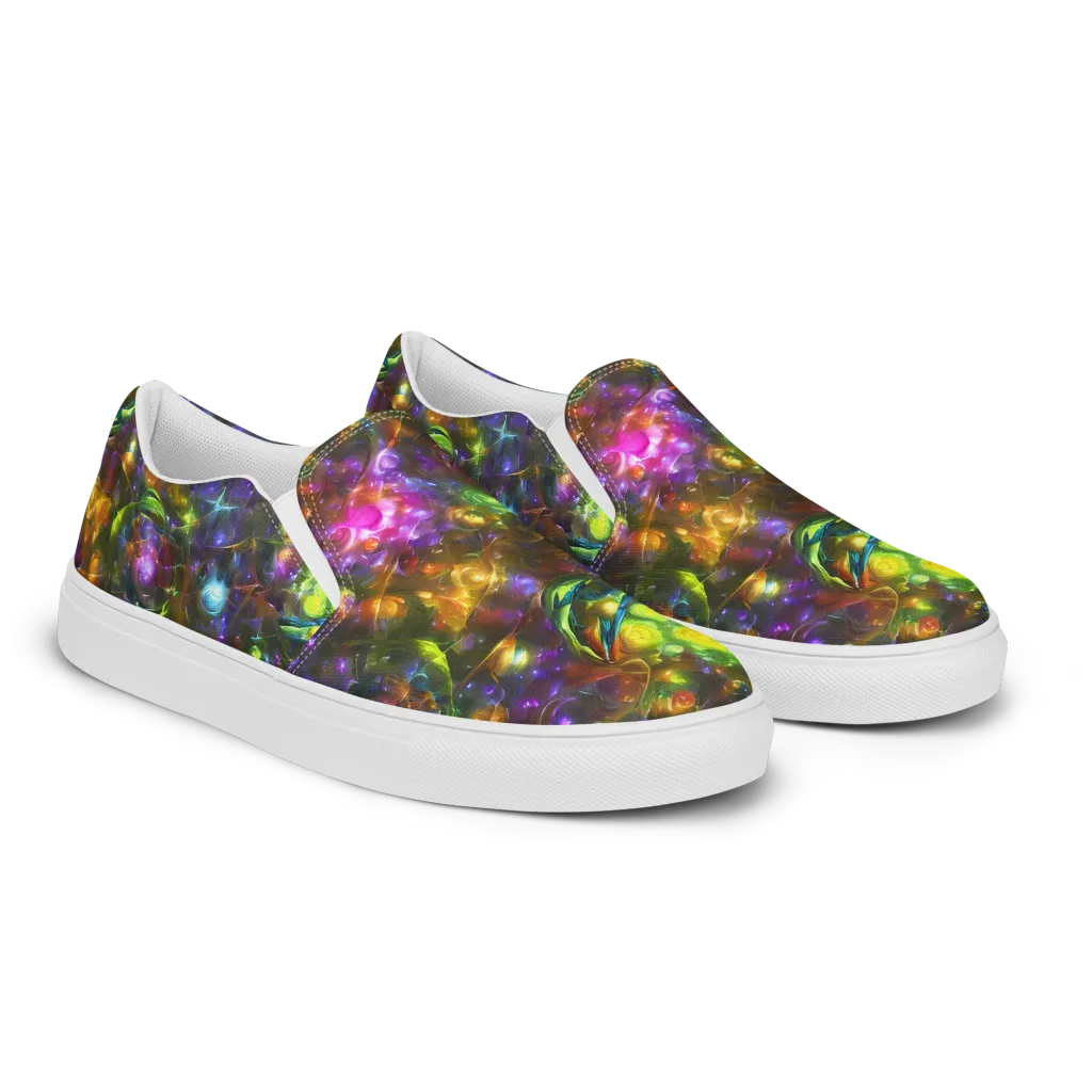 Luminescent Tangle on Men's Slip-On Canvas Shoes — Right Front