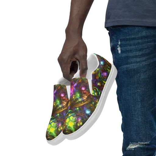 Luminescent Tangle on a Men's Slip-On Canvas Shoes