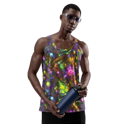 Luminescent Tangle on a Men's Tank Top