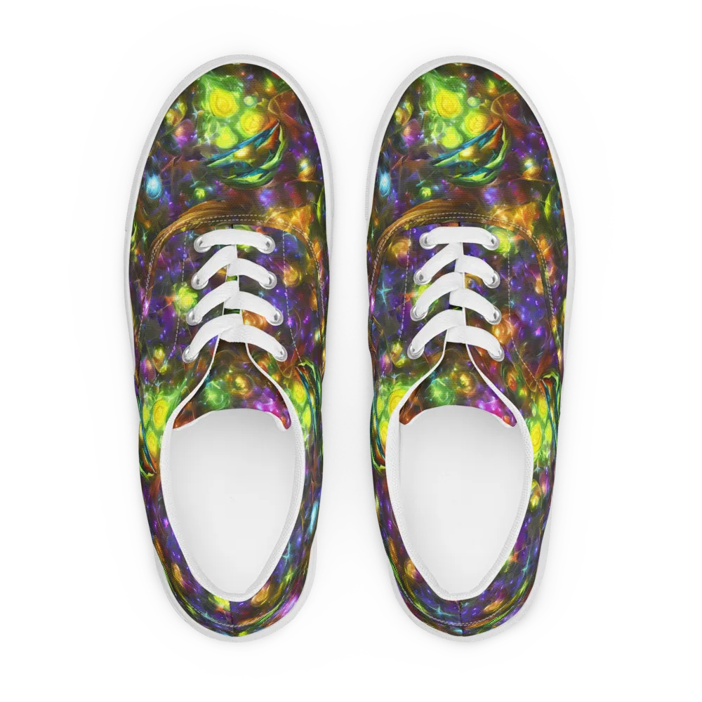 Luminescent Tangle on Men's Lace-Up Canvas Shoes — Front