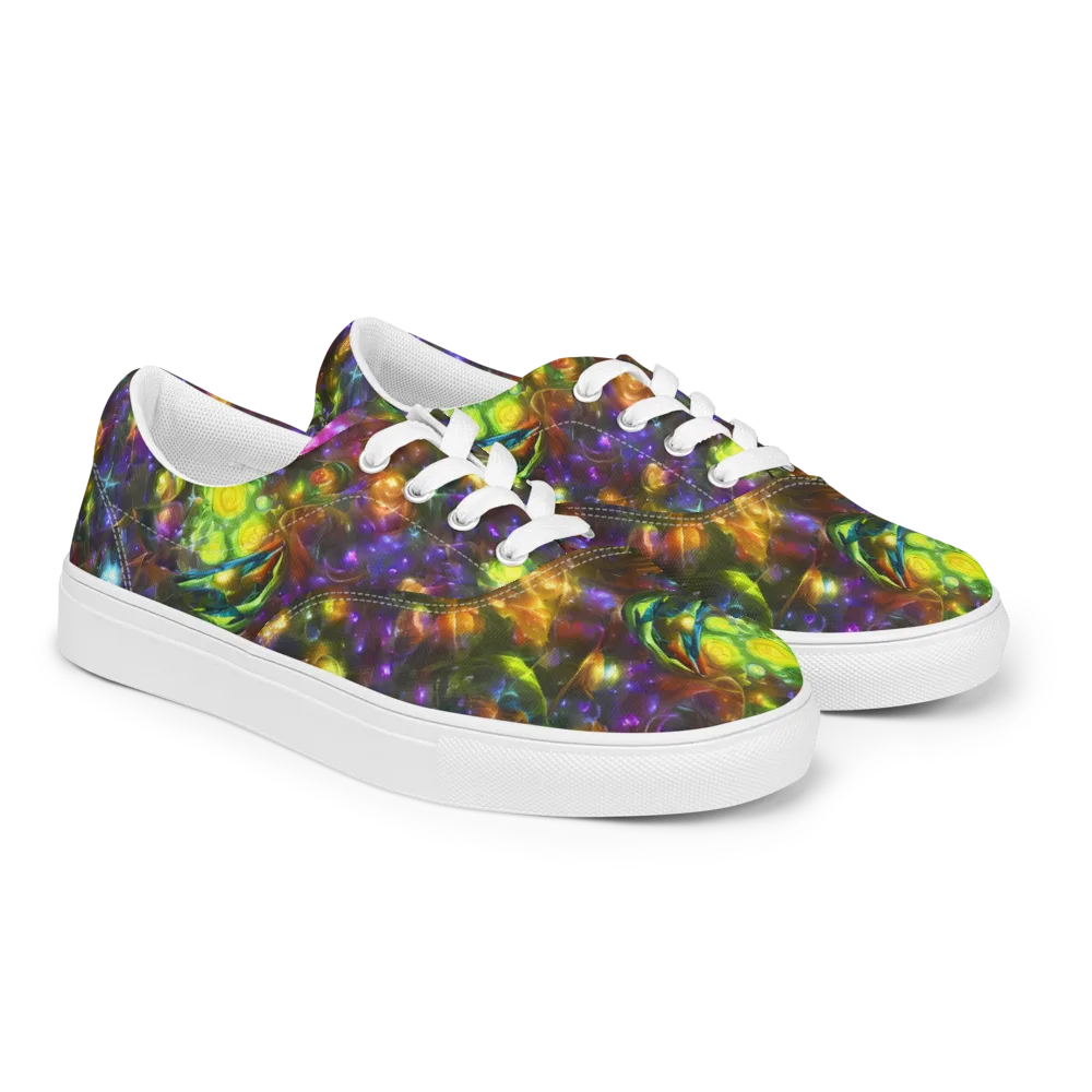 Luminescent Tangle on Men's Lace-Up Canvas Shoes — Right Front