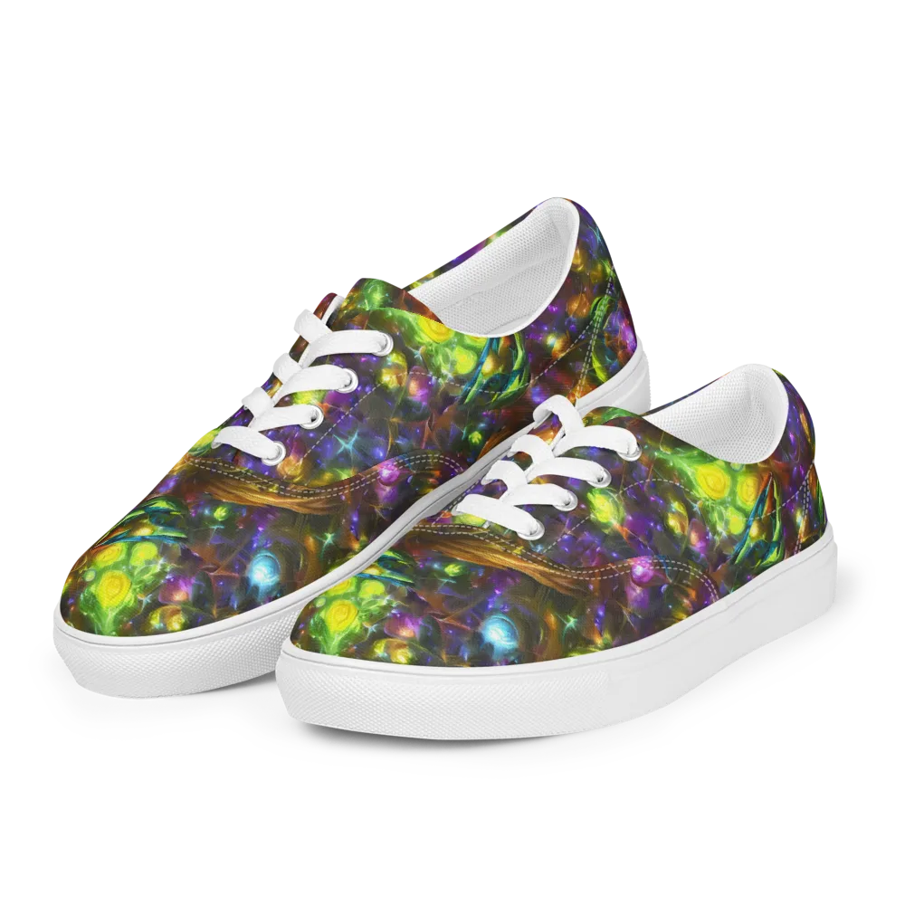 Luminescent Tangle on Men's Lace-Up Canvas Shoes — Left Front